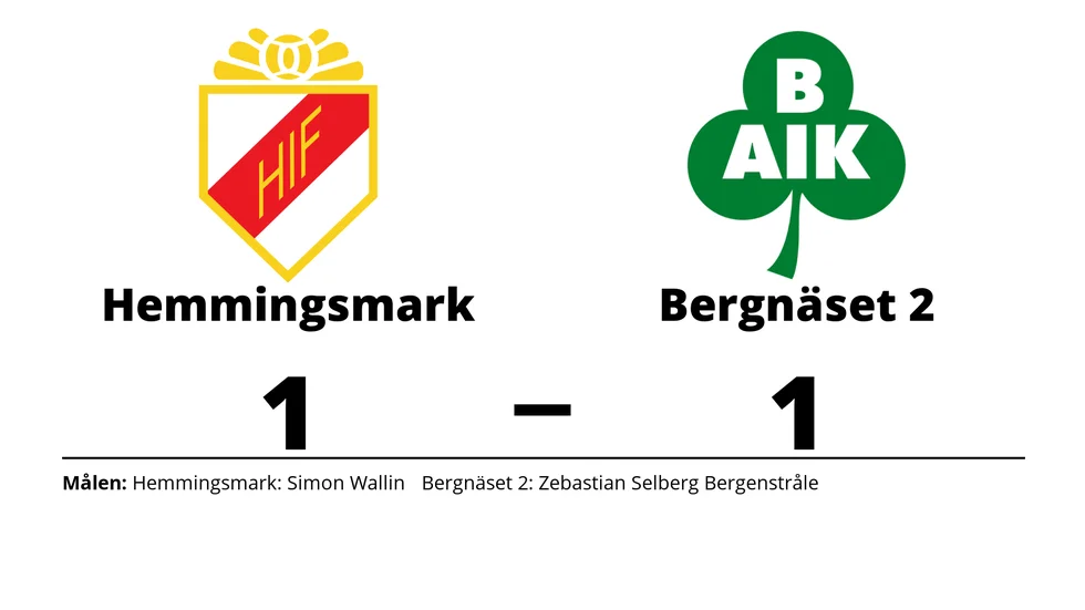Hemmingsmarks IF spelade lika mot Bergnäsets AIK 2