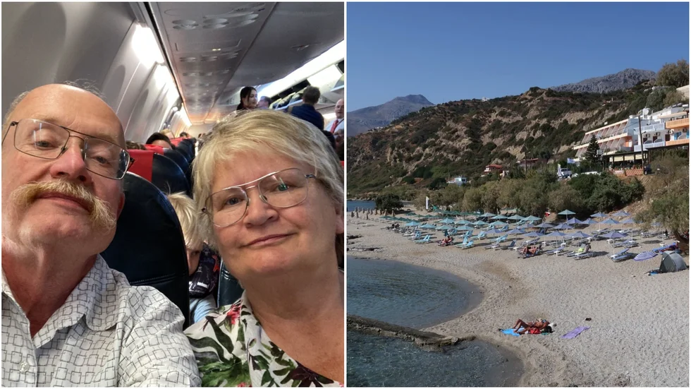 Magnus och Lisbeth Qvist åkte på semester till den grekiska ön Kreta, för två veckor sedan. Med sig hem fick de inte bara härliga minnen, utan även bett från fiskar. Arkivbild från en strand på ön. 
