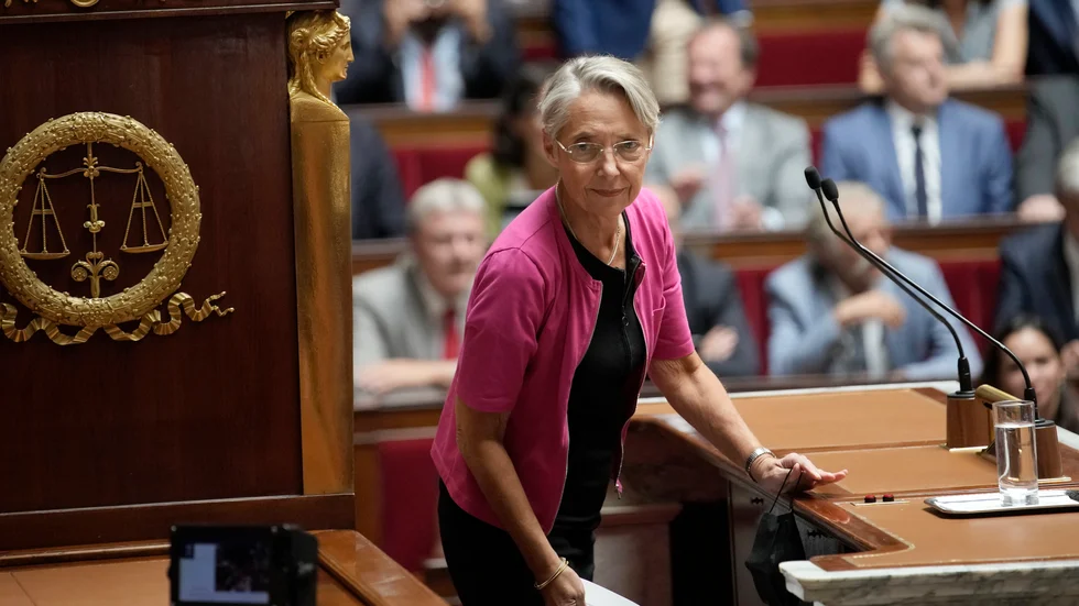Frankrikes premiärminister Élisabeth Borne i nationalförsamlingen i onsdags förra veckan. Arkivbild.