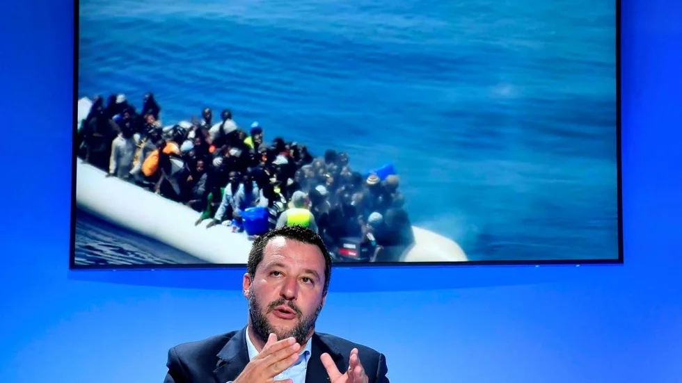 Matteo Salvini, Italiens inrikesminister och partiledare för Lega, ogillar flyktingar men vill ha obligatorisk omfördelning av asylsökande i EU.