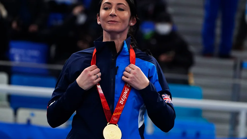 Eve Muirhead lägger kasten på hyllan. Arkivbild.