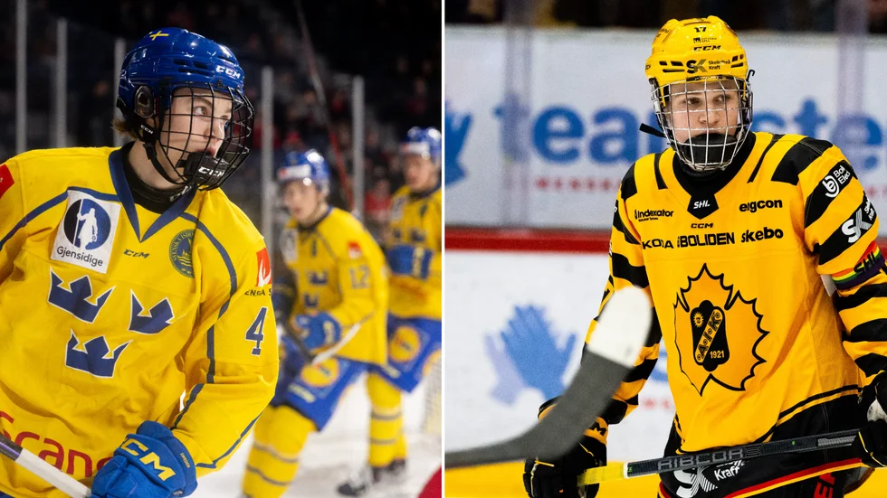 Både Axel Sandin Pellikka och Zeb Forsfjäll hamnade i poängprotokollet när Sverige slog ut Lettland i kvartsfinalen av U18-VM.
