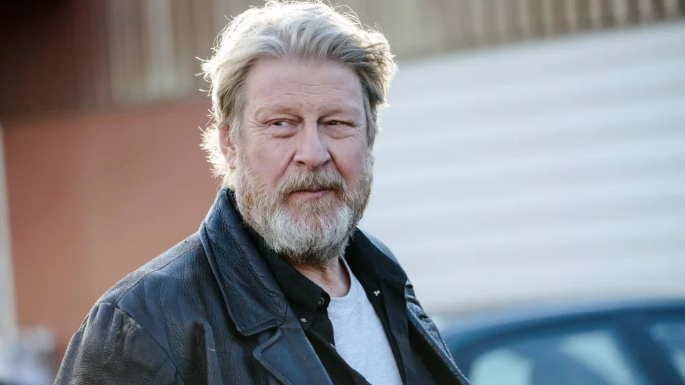 Rolf Lassgård under inspelningarna av tv-serien "Jägarna" i Vidsel