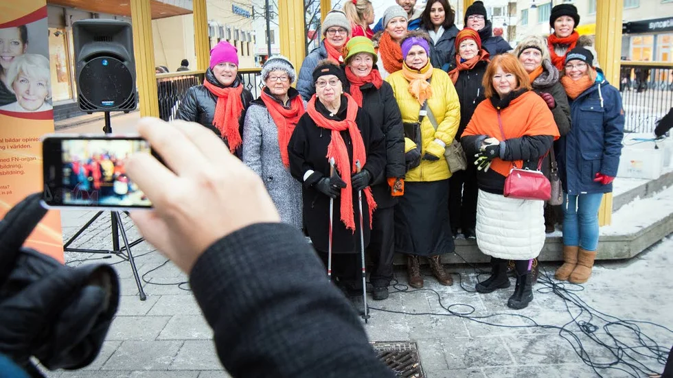 I arkivet. Föreningen Zonta Luleå, efter en demonstration på stan i november 2015.