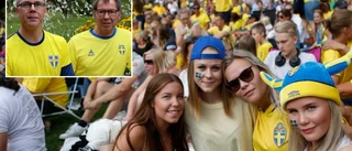 Sveriges VM-matcher på storbild i Stadsparken