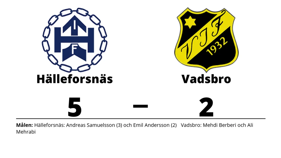 Hälleforsnäs IF vann mot Vadsbro IF