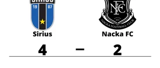 Seger för Sirius på hemmaplan mot Nacka FC