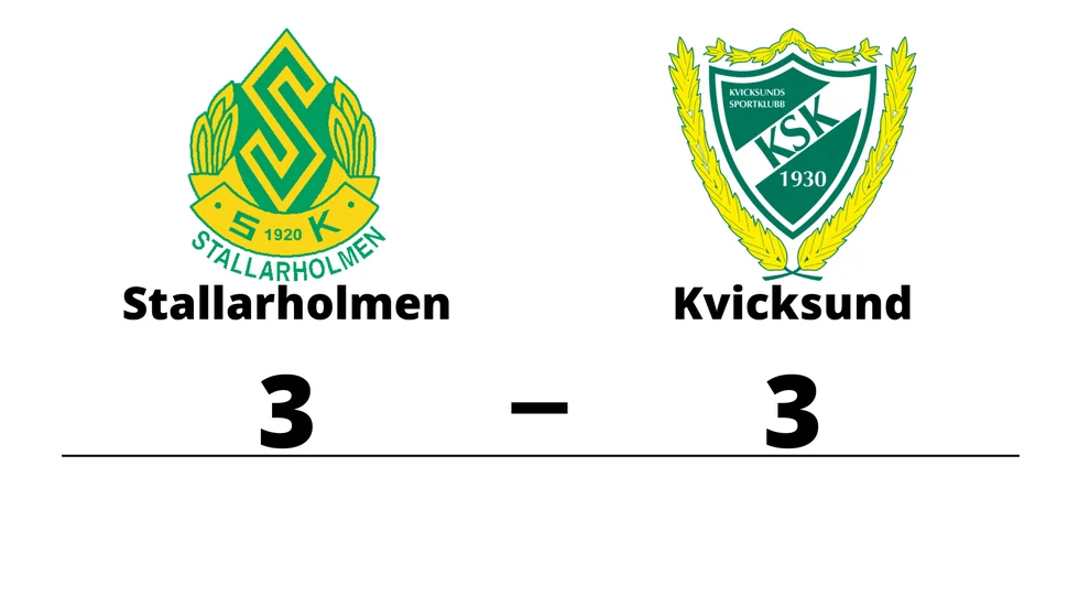 Stallarholmens SK spelade lika mot Kvicksunds SK