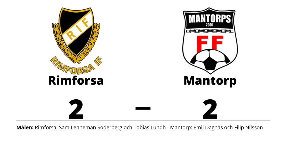 Rimforsa IF B spelade lika mot Mantorps FF