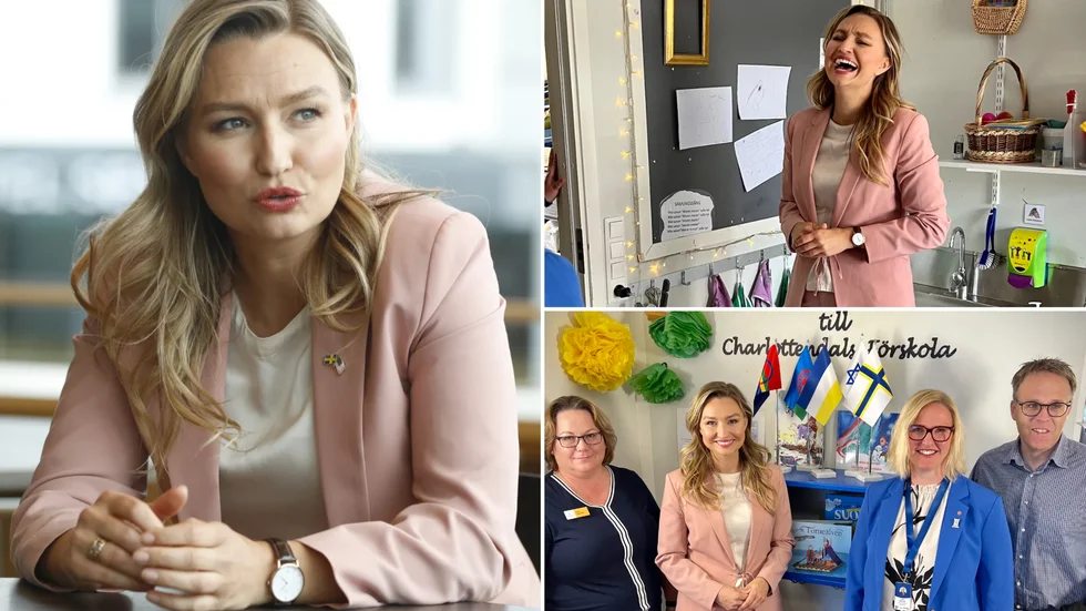 Ministern besökte förskolan. Ebba Busch (KD) lämnade toppmötet för ett besök på Charlottendals flerspråkiga  förskola i Luleå, tillsammans med Carina Sammeli (S), Samuel Ek (KD) och rektorn Kirsi Lagerdahl. "Jag ville se hur förskolan arbetar handfast kring våra nationella minoriteters rättigheter", säger hon. 