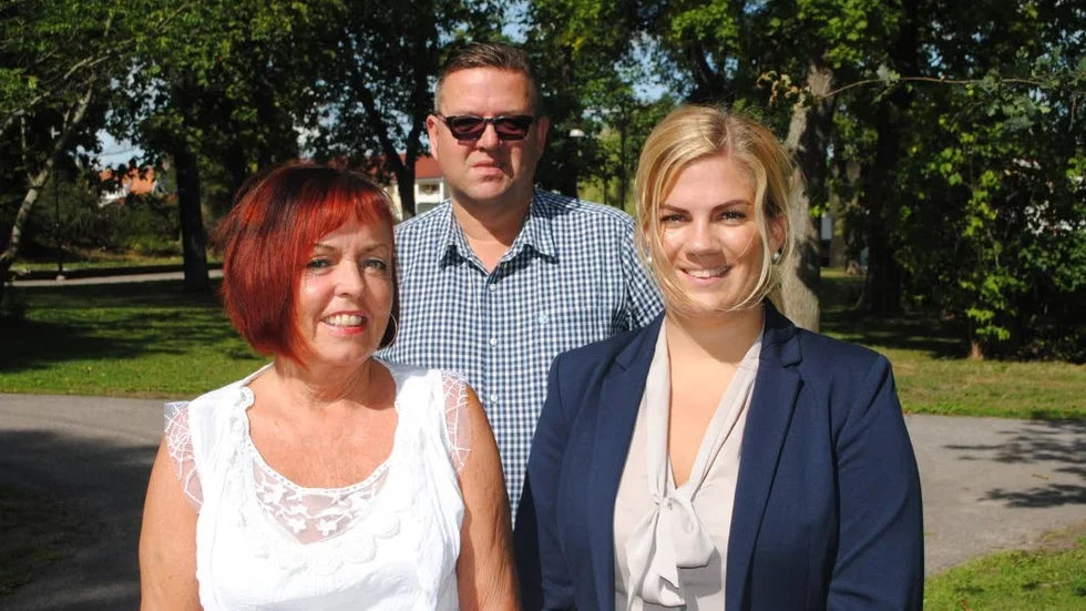 Moderaterna Eva Ahlström. Peter Johansson och Elin Landerdahl presenterade ett antal förslag på temat "trygghet".
