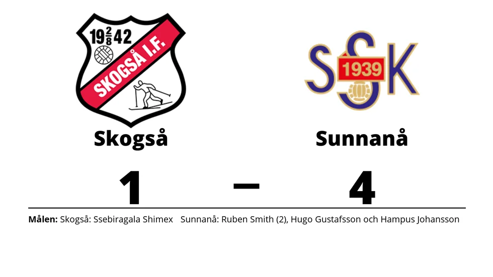 Skogså IF förlorade mot Sunnanå SK