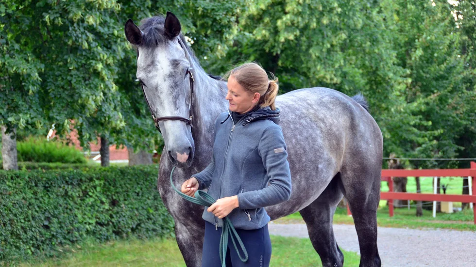 Anna Freskgård och Don Pedro, nu är sjuåringen uttagen till unghäst-VM i fälttävlan.