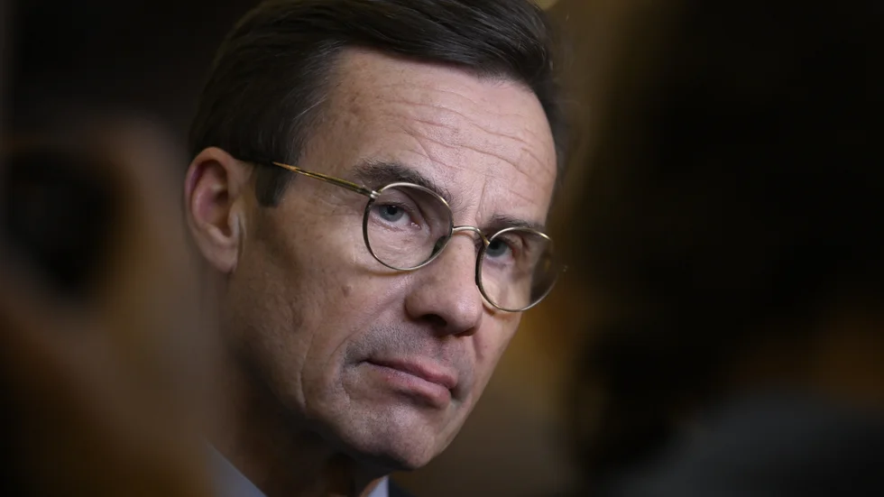 Statsminister Ulf Kristersson (M) svarar på TT:s frågor i samband med torsdagens frågestund i riksdagen.