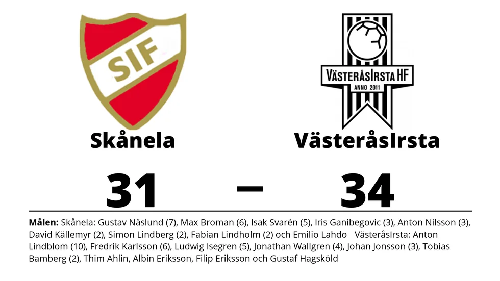 Skånela IF förlorade mot VästeråsIrsta HF