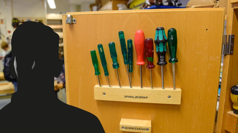 En slöjdlärare på en grundskola i Eskilstuna döms för ofredande efter en incident med en elev i slutet på 2021. Slöjdsalen på bilden har inget med händelsen att göra.