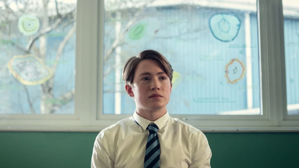 Kit Connor som Nick Nelson i "Heartstopper". Pressbild.