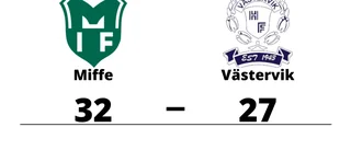 Förlust för Västerviks HF borta mot Miffe