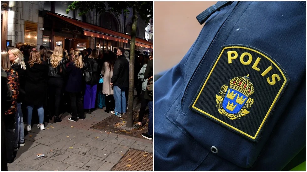 Dörrvakterna säger att polismannen hotade med att säga upp deras förordnande. Polisen nekar till anklagelserna. Personerna i krogkön är fotade i ett annat sammanhang. Arkivbilder.