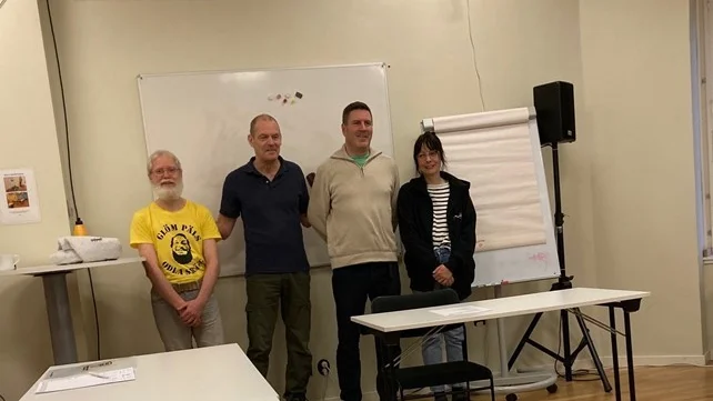 Från vänster: Stefan Lundmark, Mats Nilsson, Andreas Rier och Lis Vennberg vid Funktionsrätt Luleå.