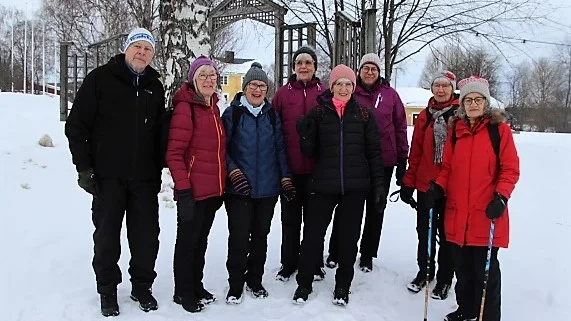  Från vänster: Lennart Stylbäck, Elsa Nilsson, Astrid Wikström, Ingrid Fagervall, Karin Kvist, Ulla Wennberg, Evy Rova, Else-Maj Lindskog.