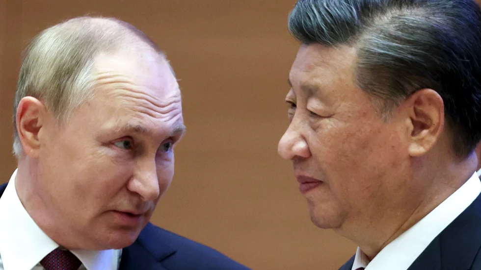 Rysslands president Vladimir Putin och Kinas ordförande och kommunistpartiets generalsekreterare Xi Jinping. 