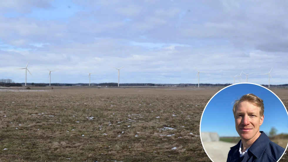 Visionsskiss över de nio vindkraftverk som ska resas i Kafjärden. "Det är ett helt unikt projekt", säger Daniel Kulin, projektledare på det norska företaget Cloudberry som står bakom satsningen.