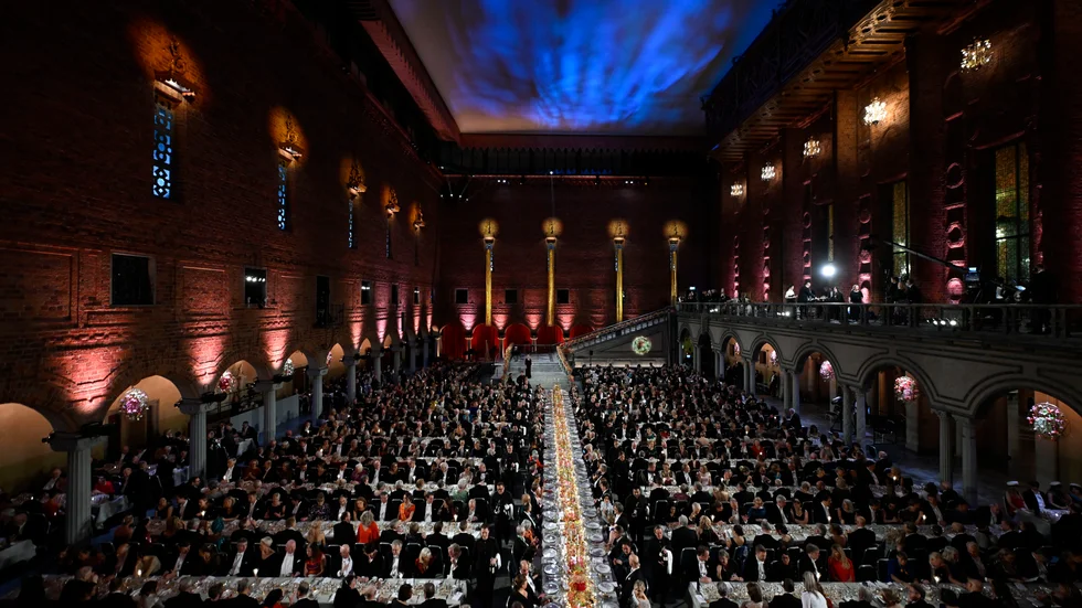 Nobelbanketten i stadshuset i Stockholm.