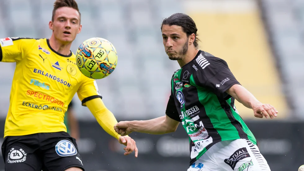 Stefan Ilic, som gjort över 80 matcher i Superettan, där på sig matchtröjan igen. Bilden är från 2018 under hans tid i Gais.