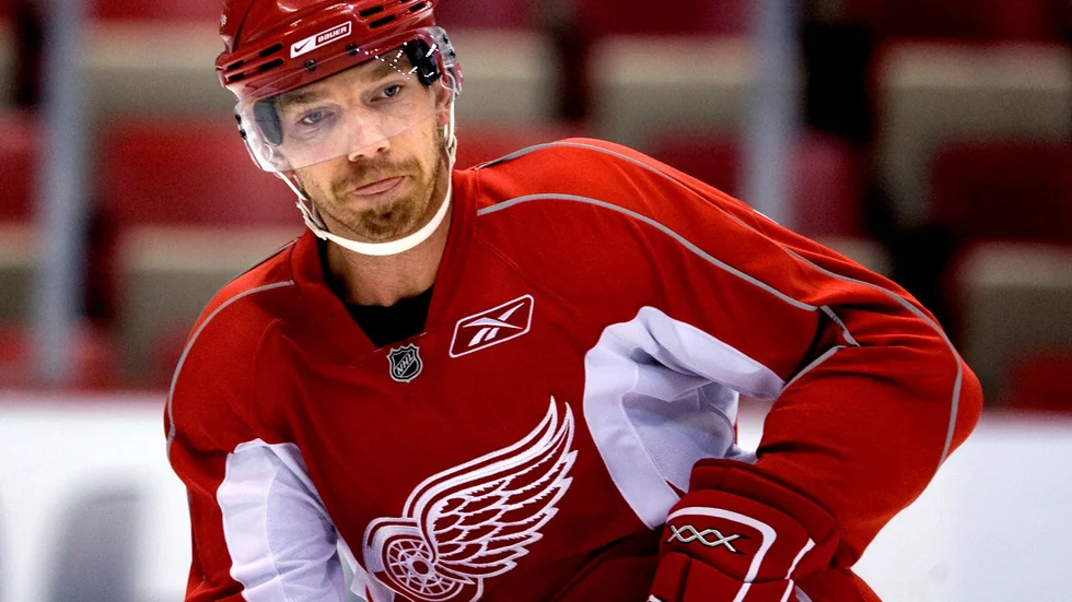 Mikael Samuelsson i Detroit Red Wings tröja.
