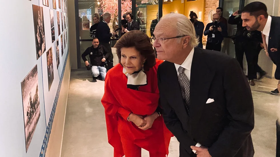 Kungen och drottningen besökte bland annat Sörmlands museum när de var i Nyköping.