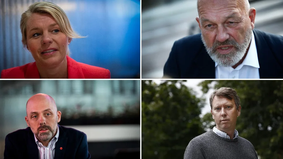 Oppositionen med Nicklas Lundström (V) och Olle Vikmång (S) (nedre raden) står mot Borgerlig samverkan när det gäller synen på hur många politiker som ska säkerhetsprövas. Om Christopher Jarnvall (SD) har blivit säkerhetsprövad vet vi inte. Men skulle han ingå i det nya utskottet som ska debatteras vid nästa fullmäktige skulle han bli tvungen att gå igenom prövningen, påpekar Sophia Jarl.