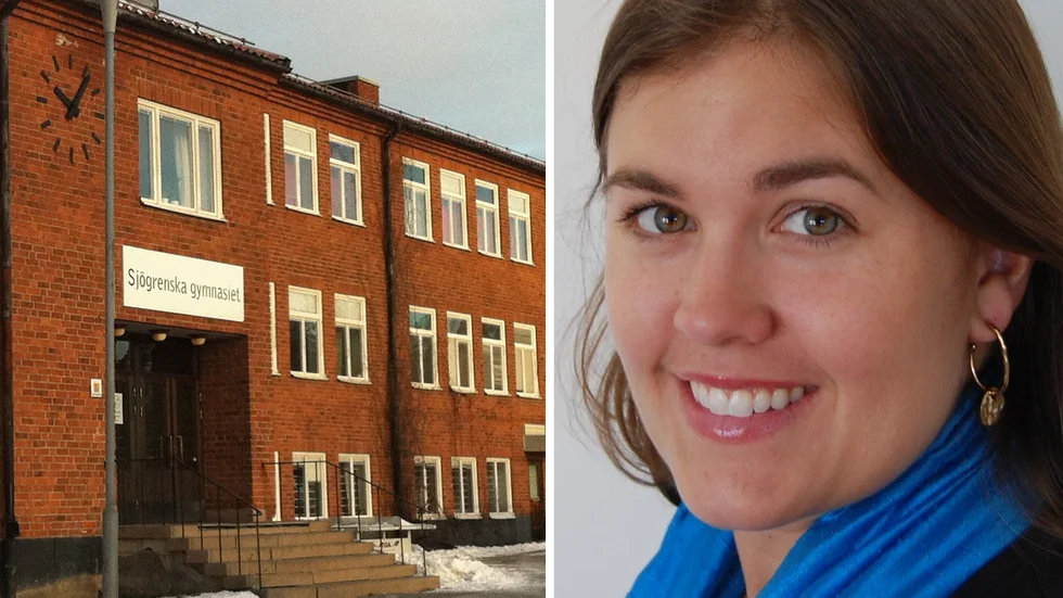 Helena Sandgren, rektor på Sjögrenska gymnasiet. Yrkesgymnasiet har drygt 100 elever, varav cirka 40 från Knivsta. Övriga cirka 900 elever studerar i andra kommuner, främst i Uppsala.