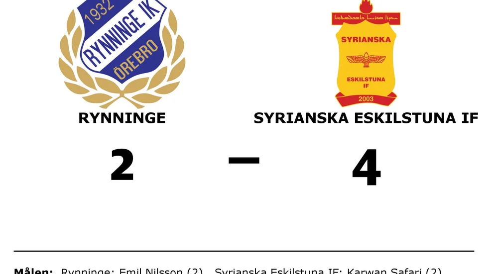 Rynninge IK förlorade mot Syrianska Eskilstuna IF