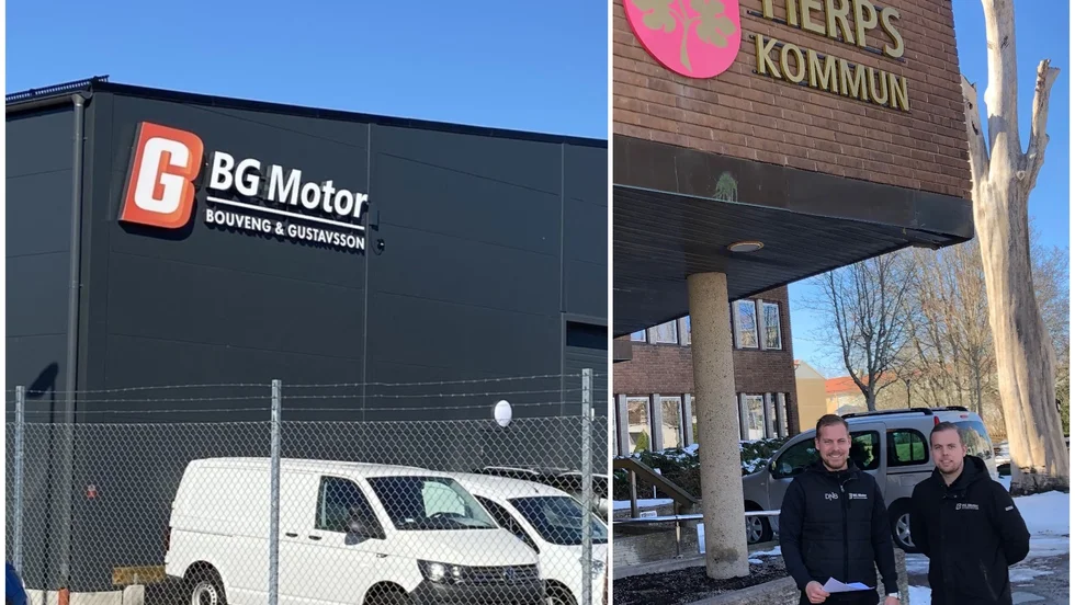 BG Motors Victor Bouveng och Erik Gustavsson skrev nyligen på ett köpeavtal om markköp med Tierps kommun. Företaget ska bygga en bilhall och etablera sig på orten.