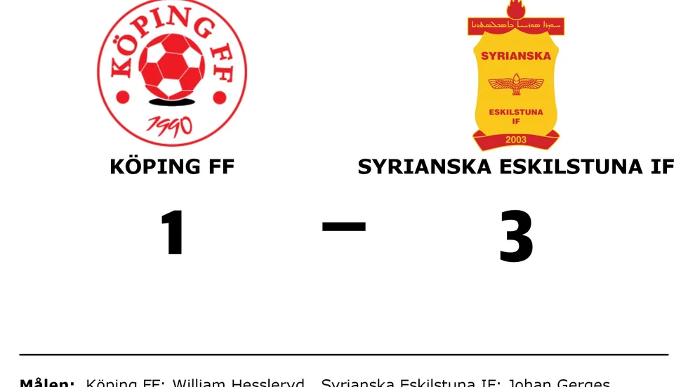 Köping FF förlorade mot Syrianska Eskilstuna IF