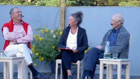 Samtal om ondska mellan Jan Eliasson, samtalsledare Kerstin Wixe och PC Jersild.