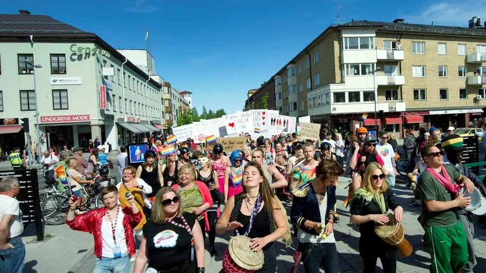 Prideparad i Luleå. En av de festivaler som hålls är Luleå pride.