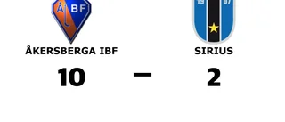 Storförlust när Sirius föll mot Åkersberga IBF i Åkersberga Sporthall
