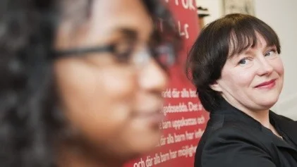 Maria Claesson (t v) och Emma Ericsson nya Länsombudsmän för Rädda Barnen i Uppsala län.