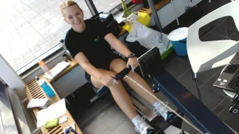 Annika Andersson under rekordförsöket på söndagsförmiddagen.