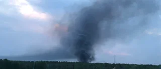 Brand på tippen i Sunderbyn