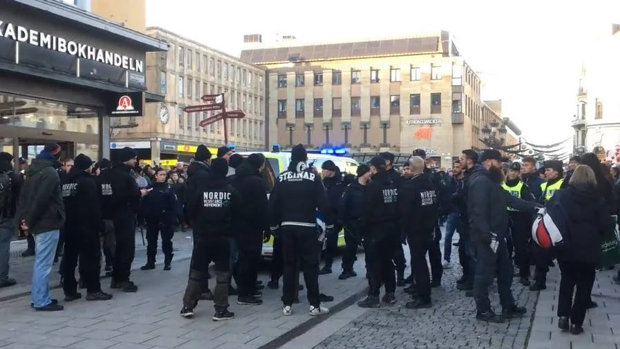 Demonstration mot människohandel stördes av NMR.