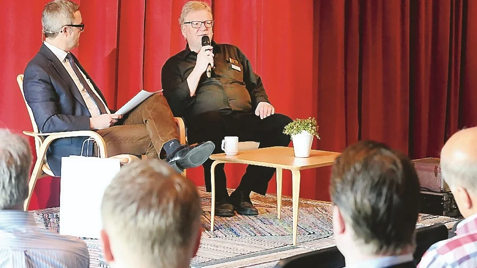 Patric Engqvist och Nils-Magnus Angantyr som talar om framtiden på Astrid Lindgrens Näs.