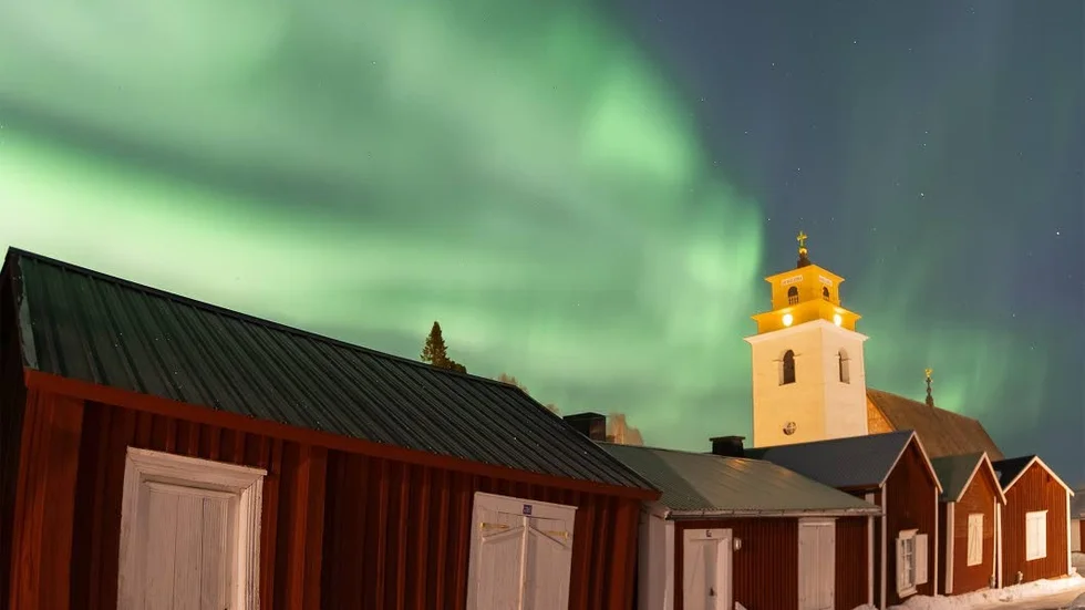Fotografen Peter Rosén tog denna bild i Gammelstad klockan 21.40 på torsdagaskvällen.