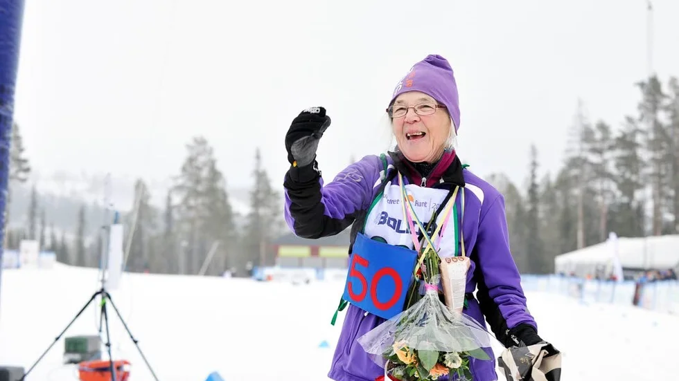 Ingrid Yngström, 82 år, åkte Dundret Runt för 50:e gången.