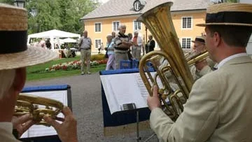 Brukssextetten i aktion på Vallonbruksmässan i Österbybruk.