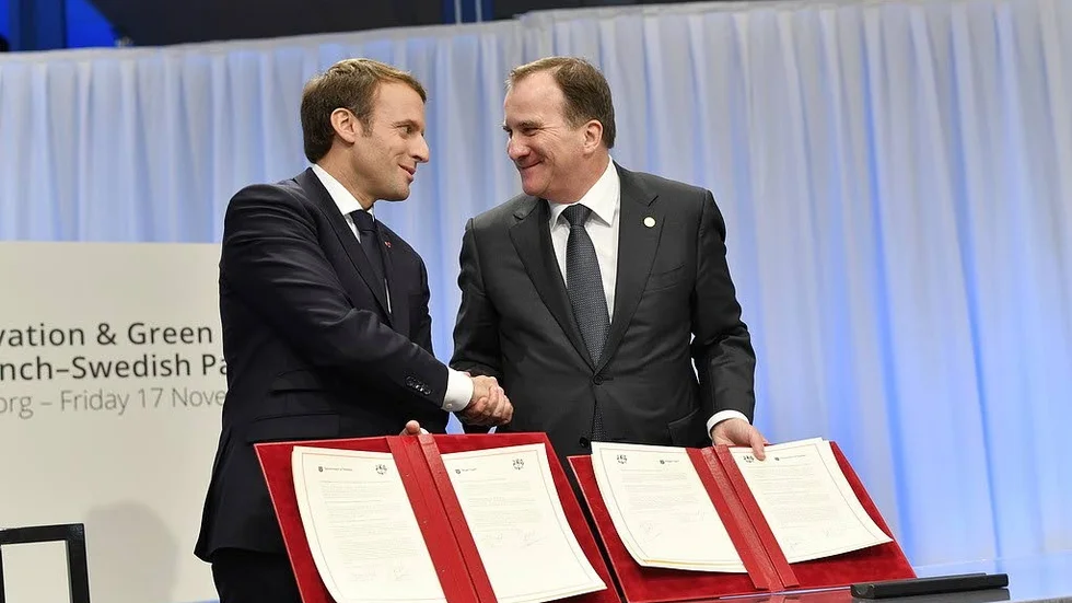 Riskabla EU-vänner. Macron och Löfven.