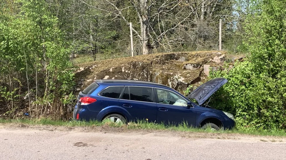 När bilisten väjde för ett rådjur slutade färden i diket.