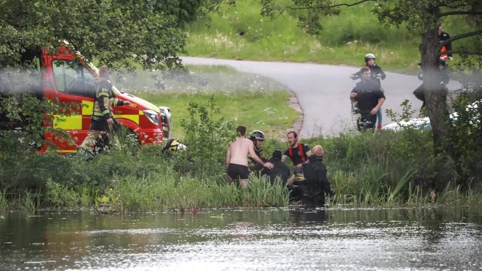En räddningsinsats genomfördes vid Tullbron på måndagseftermiddagen.